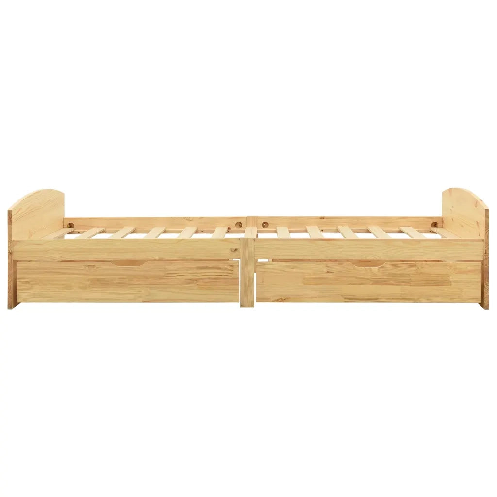 Giroletto con 2 Cassetti in Legno Massello di Pino 90x200 cm 322154