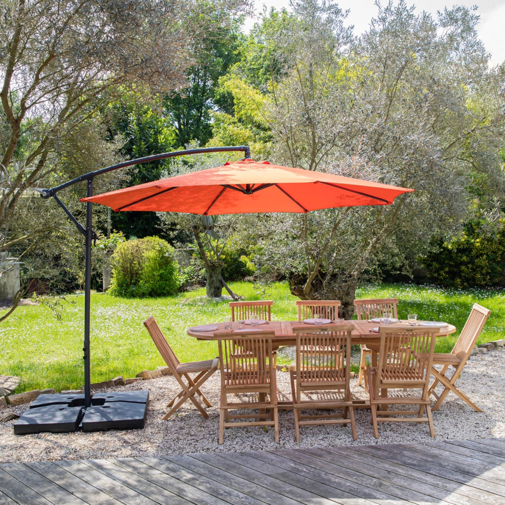 OAHUOmbrellone rotondo diametro 3m terracotta + copertura