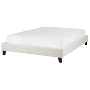 Letto matrimoniale 140 x 200 cm Rete a doghe in tessuto beige chiaro senza testiera
