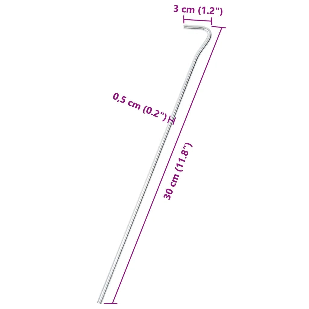 Picchetti per Tenda 25 pz 30 cm ?5 mm in Acciaio Zincato CFW7005833