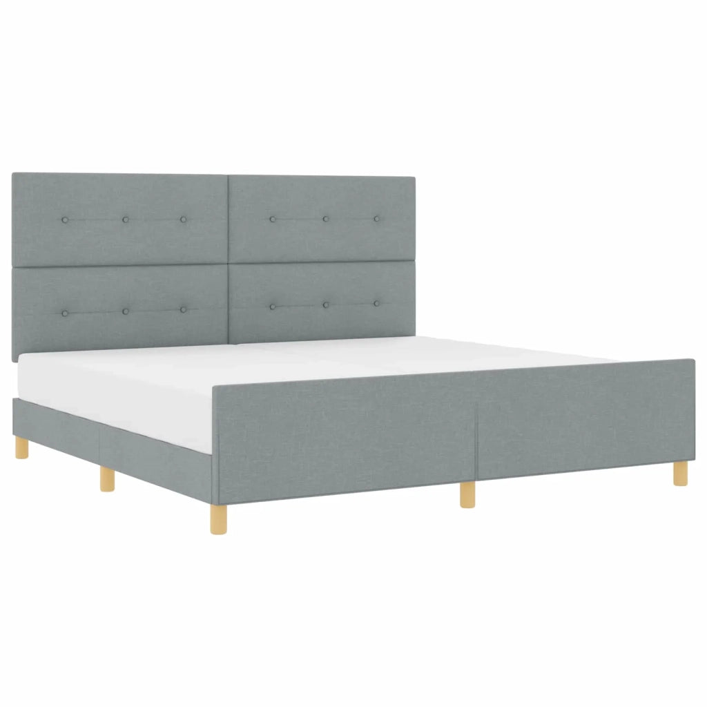 Struttura del letto Grigio chiaro 200 x 200 cm Tessuto 3344753