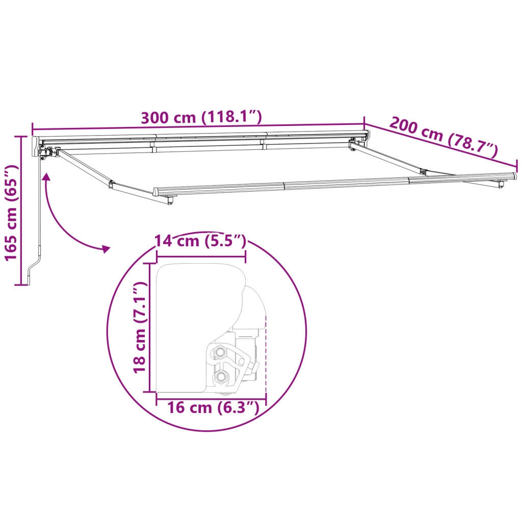 Tenda Semi-Cassette Retrattile Manuale in Metallo