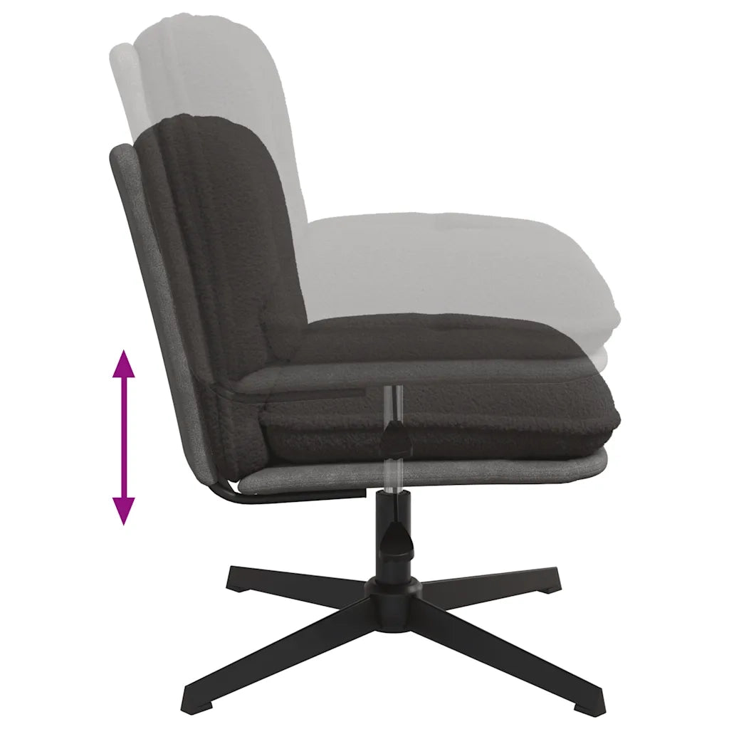 vidaXL Sedia da Ufficio Girevole Riccio Grigio Scuro Effetto Lana