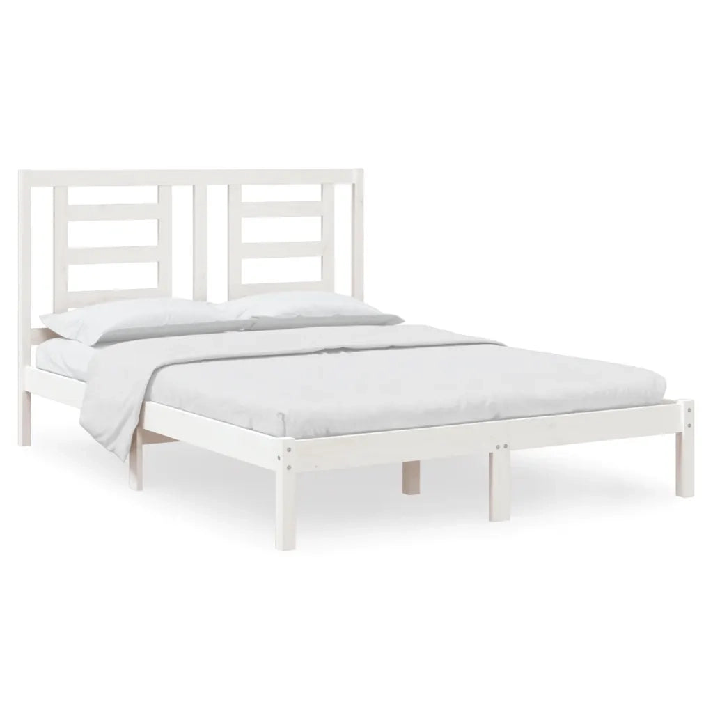 Letto senza Materasso Bianco 140x190 cm Legno Massello di Pino