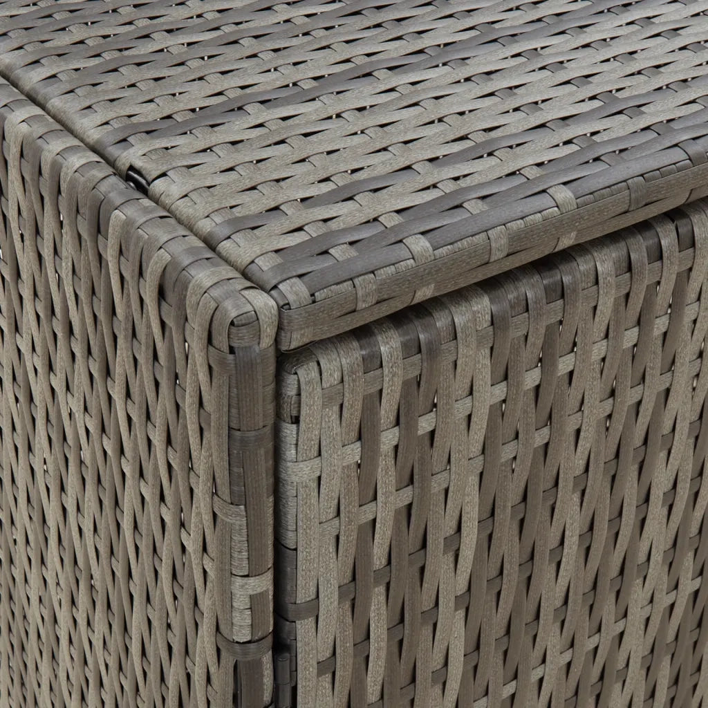 Mobile contenitore da giardino 198 x 55,5 x 80 cm ampio spazio pratico design contemporaneo in resina intrecciata grigia 02_0046635