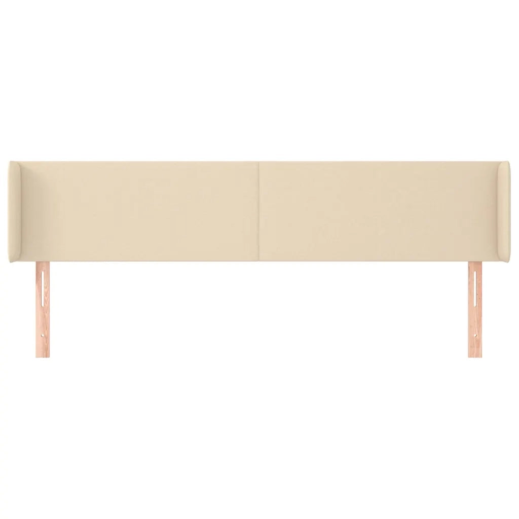 Testiera | Testata ad Orecchio Crema 203x16x78/88 cm in Tessuto