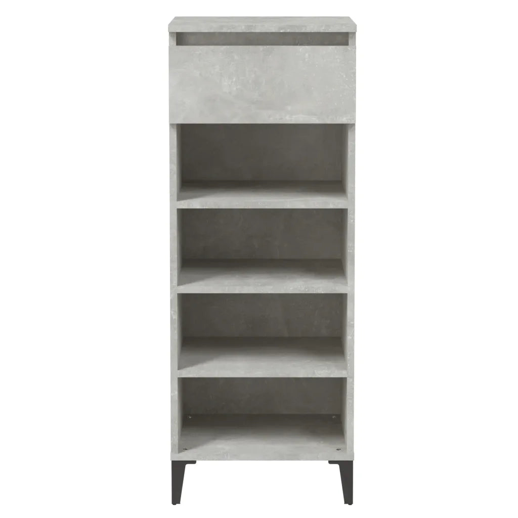 Scarpiera-Scaffale per scarpe Grigio Cemento 40x36x105 cm in Legno Multistrato 254579