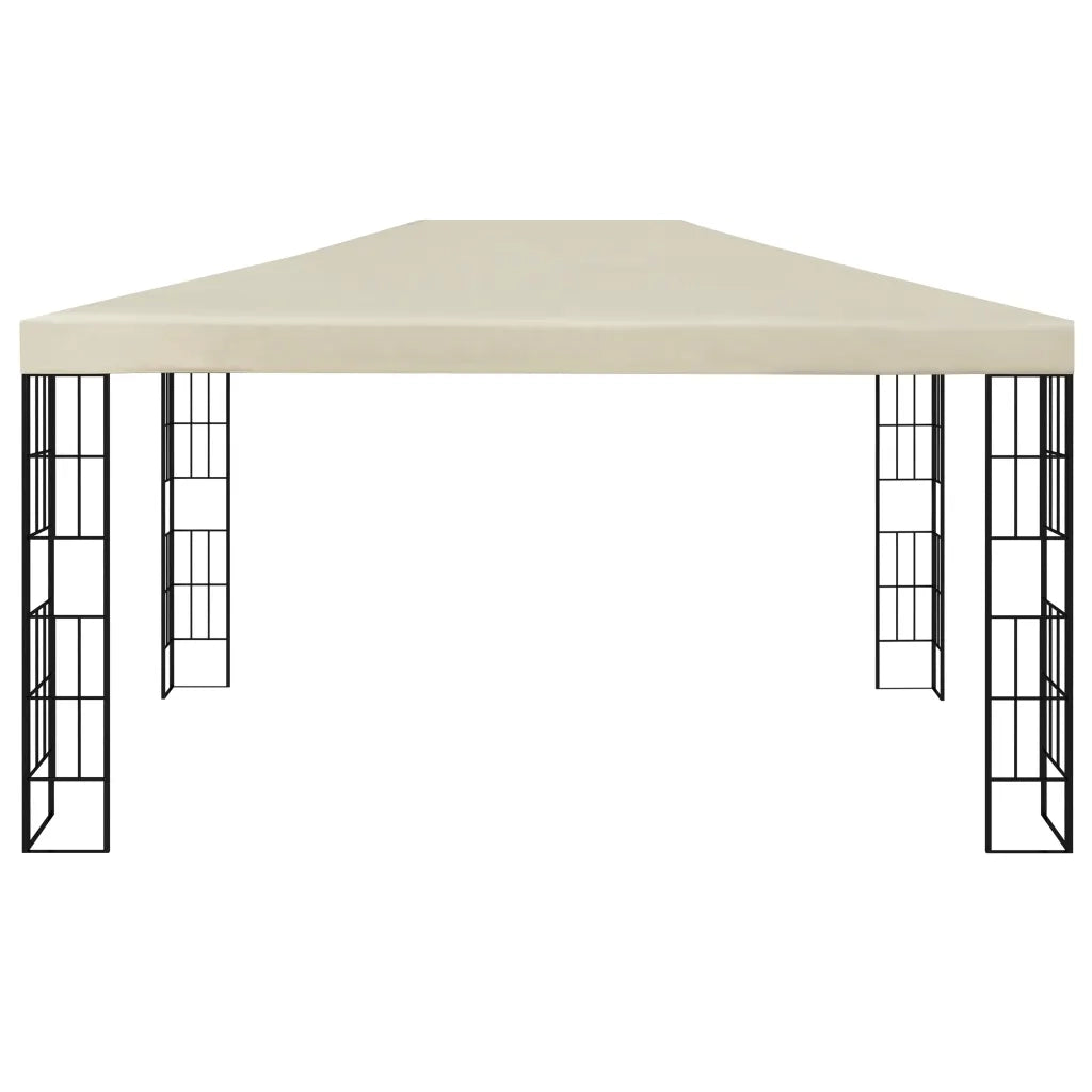 Gazebo con Stringa di Luci LED 3x4 m Crema