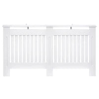 Copritermosifone a Doghe in MDF per Casa e Ufficio, 152x19x81 cm, Bianco