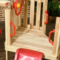 Set con Scivolo e Altalena da Giardino per Bambini Età 18-48 Mesi, in Legno e Plastica, Rosso