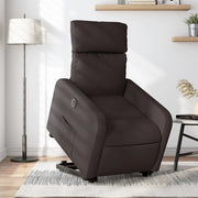 Poltrona Alzapersona Reclinante Elettrica Marrone Scuro Tessuto 3206722