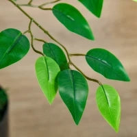 Pianta Artificiale di Ficus Alta 135cm con Vaso per Interno ed Esterno, Verde