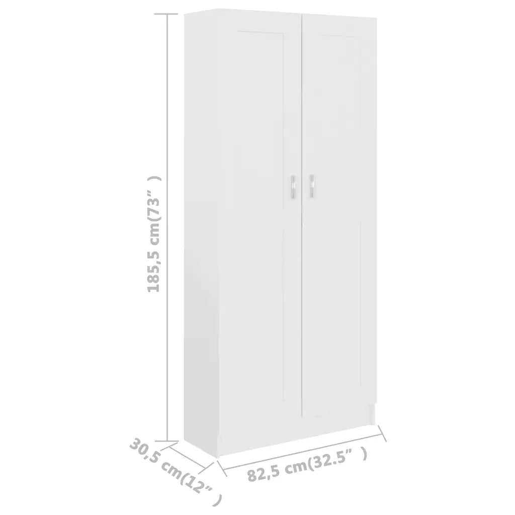 Libreria Bianca 82,5x30,5x185,5 cm in Legno Truciolato 802732