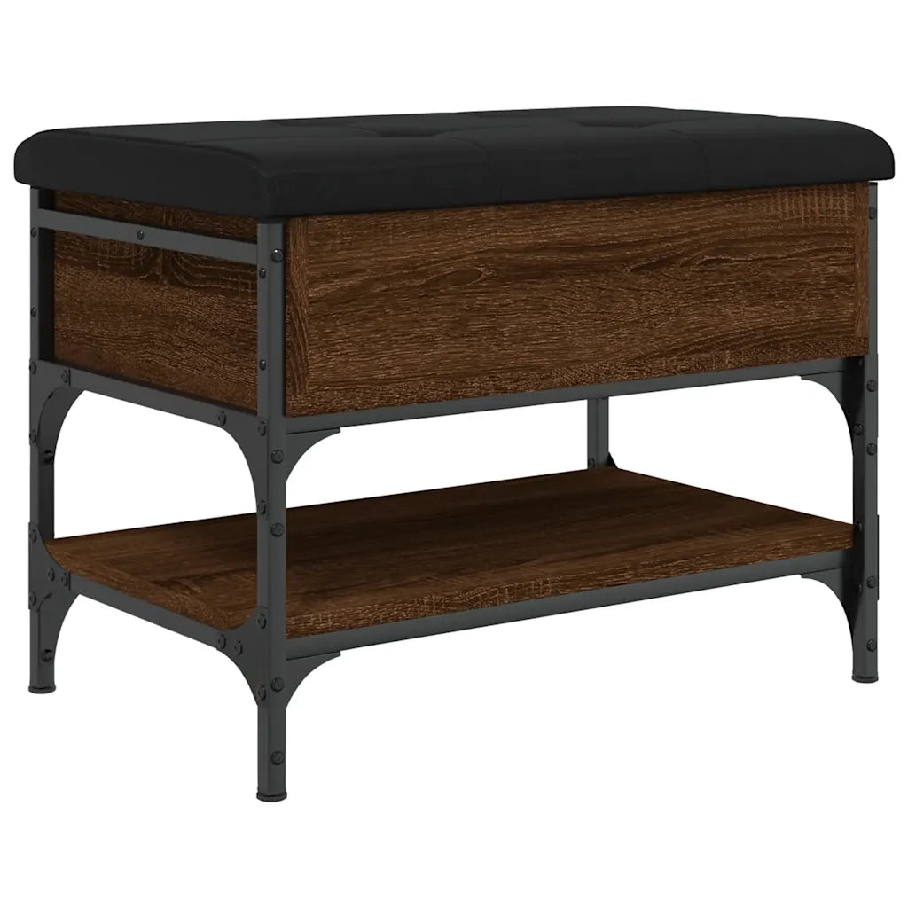 Panca Porta Scarpe-Sgabello-Panca Scarpiera Rovere Marrone 62x42x45 cm Legno Multistrato