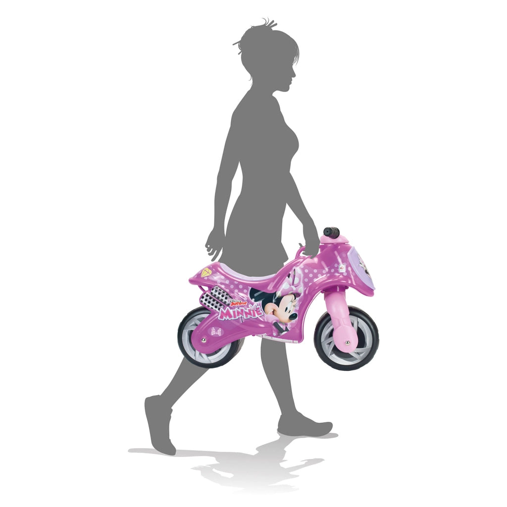 Moto Cavalcabile per Bambini Disney Minnie Fino a 30 kg con Ruote Larghe Rosa