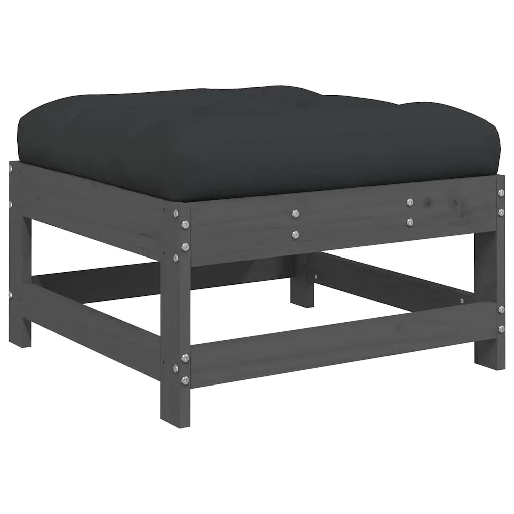 Set Divani da Giardino 5pz con Cuscini in Legno Massello Grigio 3186062