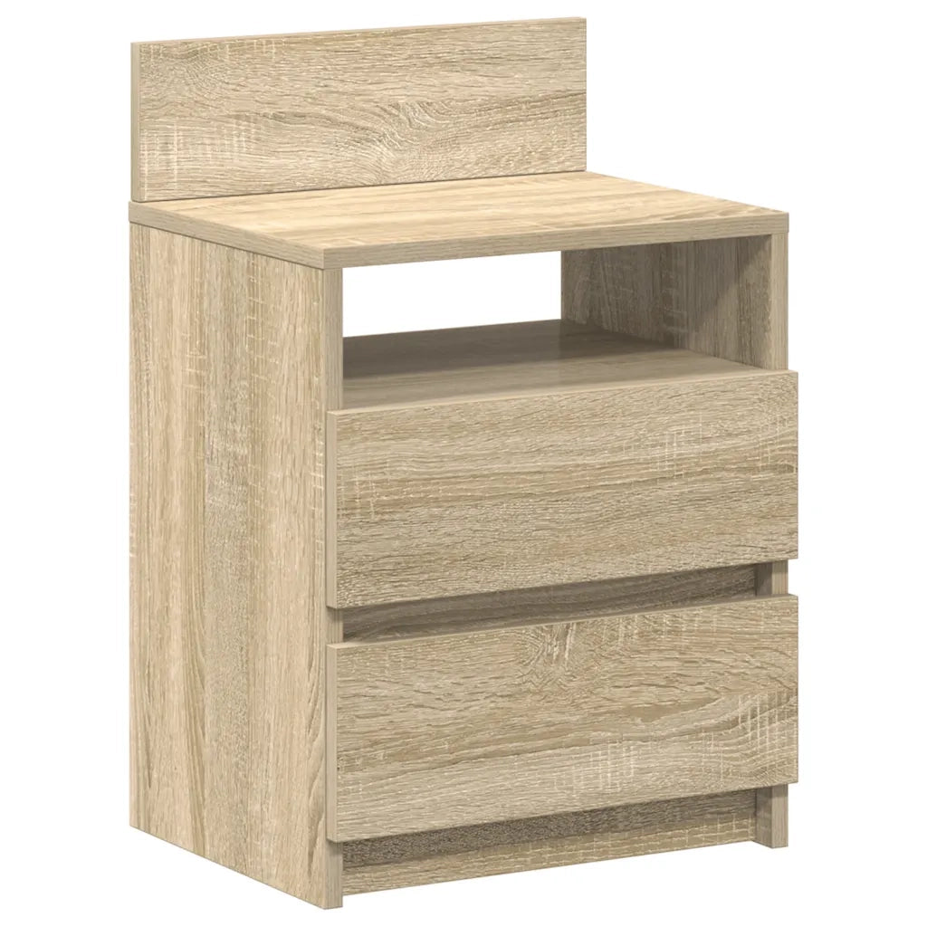 Comodini 2 pz con 2 Cassetti-Set di 2 Tavolino da notte Rovere Sonoma 40x33x60 cm