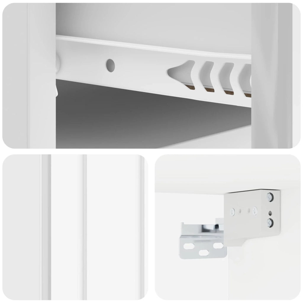 Mobiletto da notte a muro 2 pcs Bianco Lucido 49 x 34,5 x 24 cm 898284