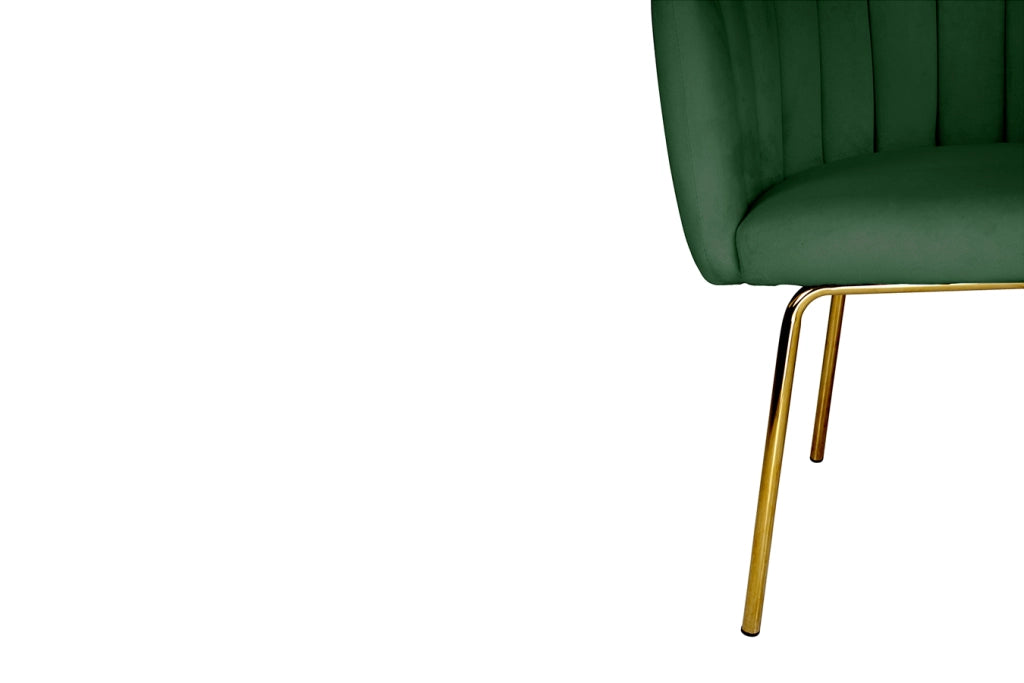 Poltrona conchiglia in velluto verde scuro poltroncina vintage – Perla - SDPL30PEPD
