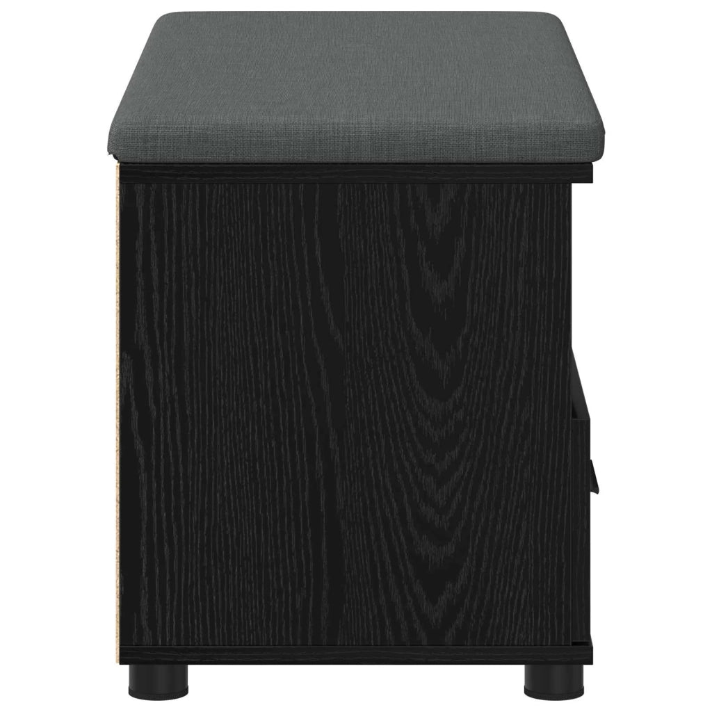 Panca per ingresso con cuscino-Sgabello-Panca da Corridoio Rovere Nero 80 x 38 x 46 cm 377124