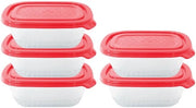 Contenitori alimentari con coperchi (5 contenitori + 5 coperchi) Contenitori in plastica per congelatore, contenitori alimentari BPA liberi, contenitori di conservazione per lavastoviglie e microonde (500 ml)