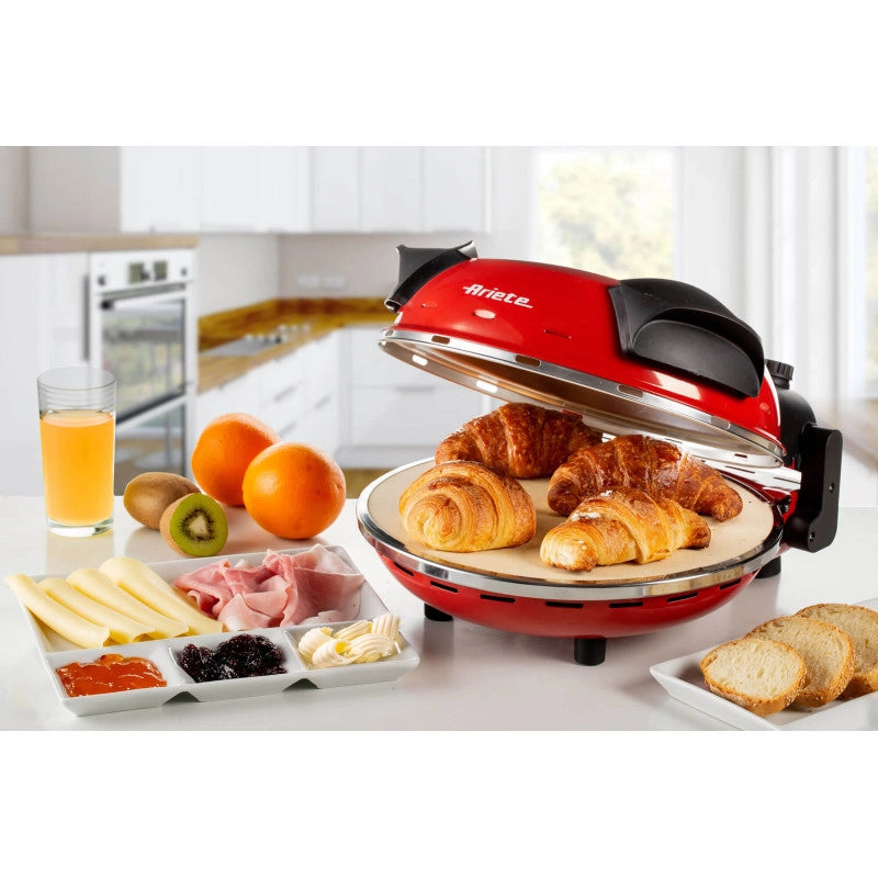 Forno Pizza - 4 Minuti - Piastra in Pietra Refrattaria - 1200W - Nero