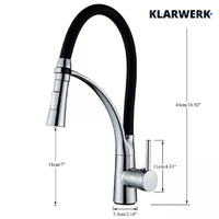 JANA | Rubinetto Gastronomia cromata girevole | da cucina in acciaio inossidabile | miscelatore ruotabile a 360° | bassa pressione 3 attacchi argento