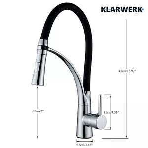 JANA | Rubinetto Gastronomia cromata girevole | da cucina in acciaio inossidabile | miscelatore ruotabile a 360° | bassa pressione 3 attacchi argento