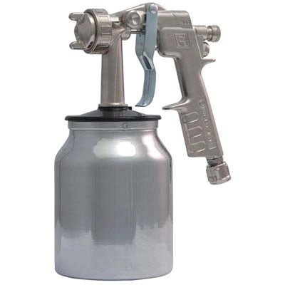 AEROGRAFO AC + SERBATOIO ALLUMINIO INFERIORE ANI  LT 1,0 UGELLO MM 1,8 ATTACCO DADO CAPETTATO