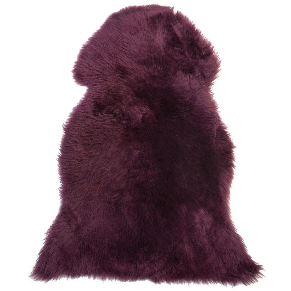 Pelle di pecora viola chiaro 65 x 110 cm naturale a Pelo Lungo in stile rustico