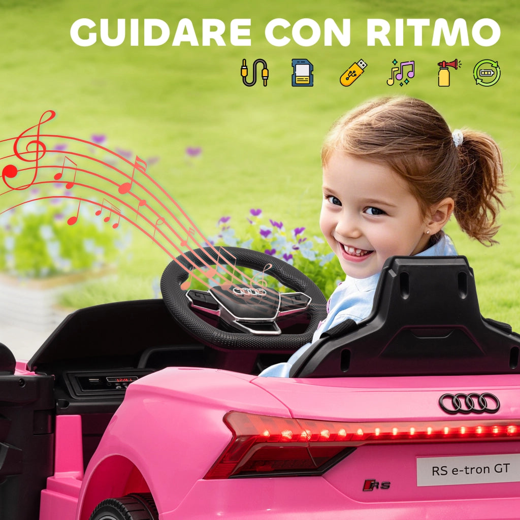 Macchina Elettrica per Bambini Licenza Audi RS 12V con Telecomando Rosa