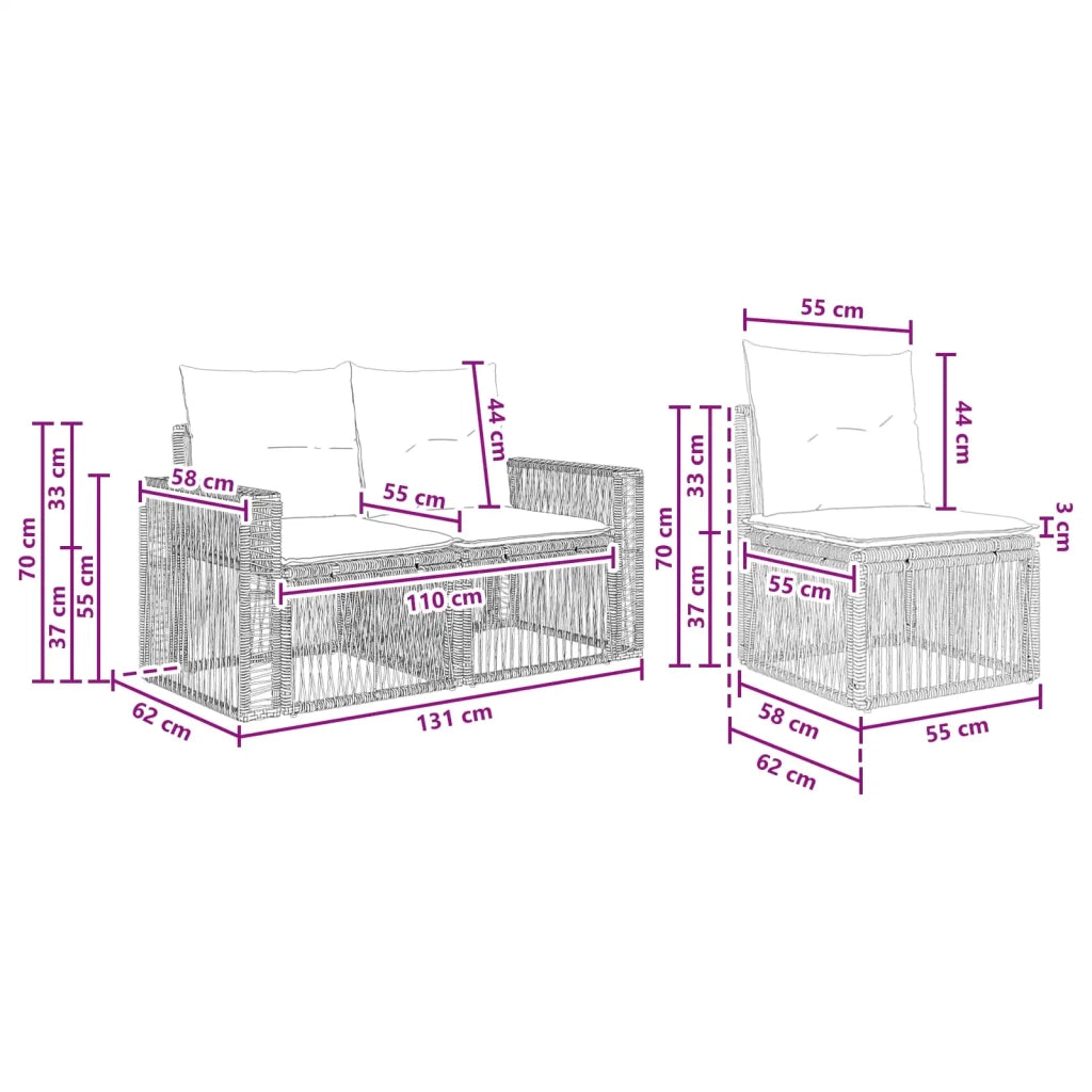 Set Divano da Giardino 6 pz 6-Numero di posti 3435220