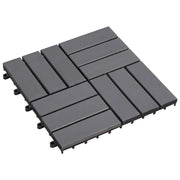 Piastrella per Decking 20 pcs Grigio 30 x 30 cm Legno di Acacia