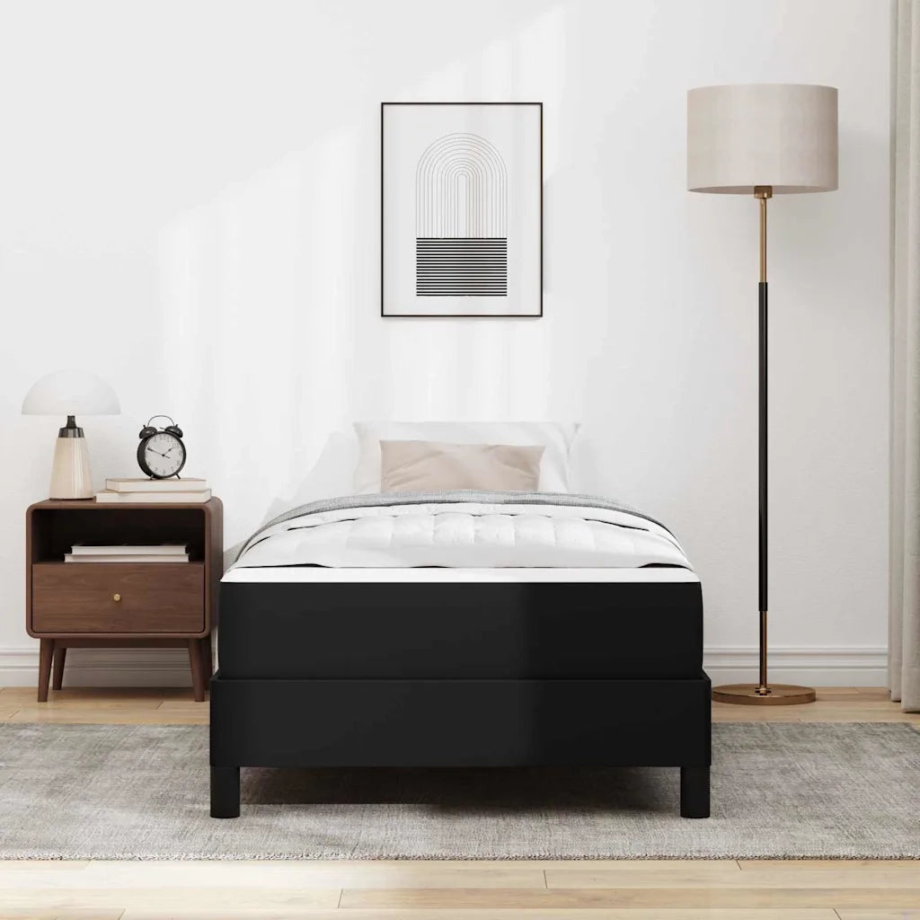 Struttura del letto con materasso Nero 90 x 190 cm Tessuto 3398603