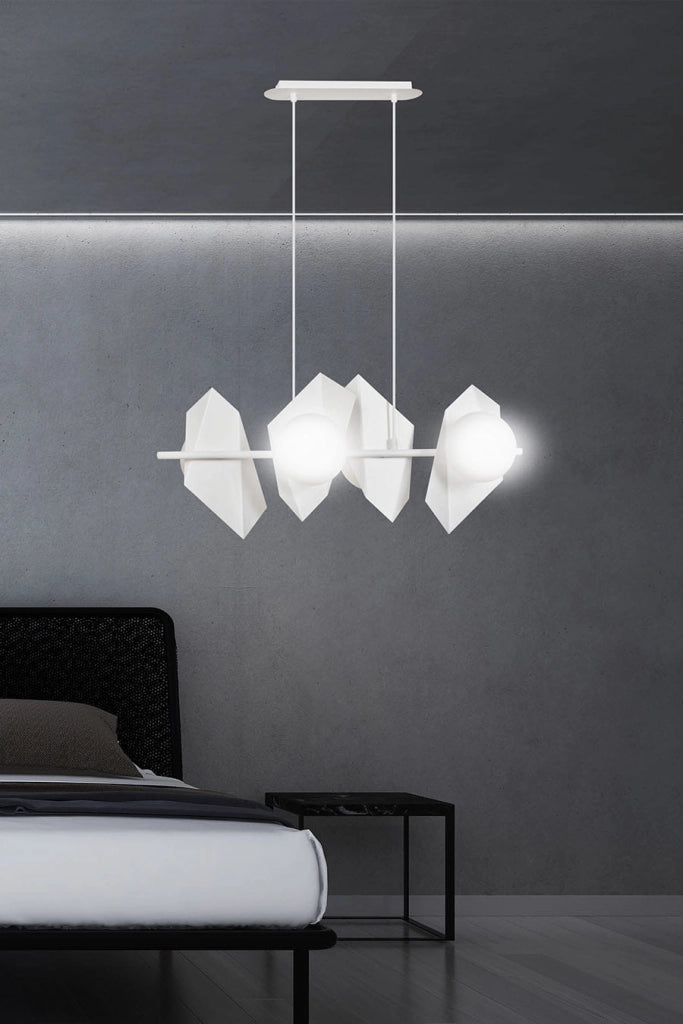 Lampadario Emibig Drifton bianco 4xE14 LED vetro metallo