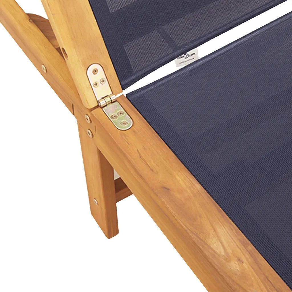Lettini Prendisole 2 pz con Tavolo Blu Legno Acacia e Textilene 3279254