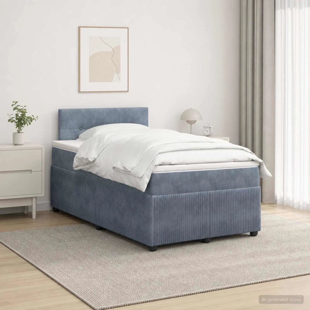 Letto box spring con materasso Grigio Scuro 120 x 200 cm 3453120