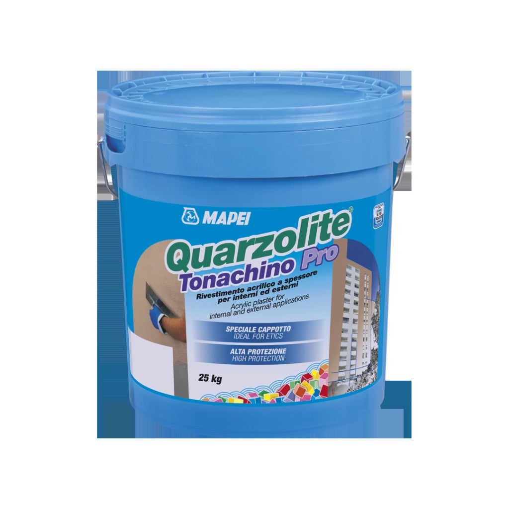 Mapei quarzolite t pro rivestimento acrilico a spessore *** formato 25 kg, colore- base p - pastello, spessore 1,2 mm...