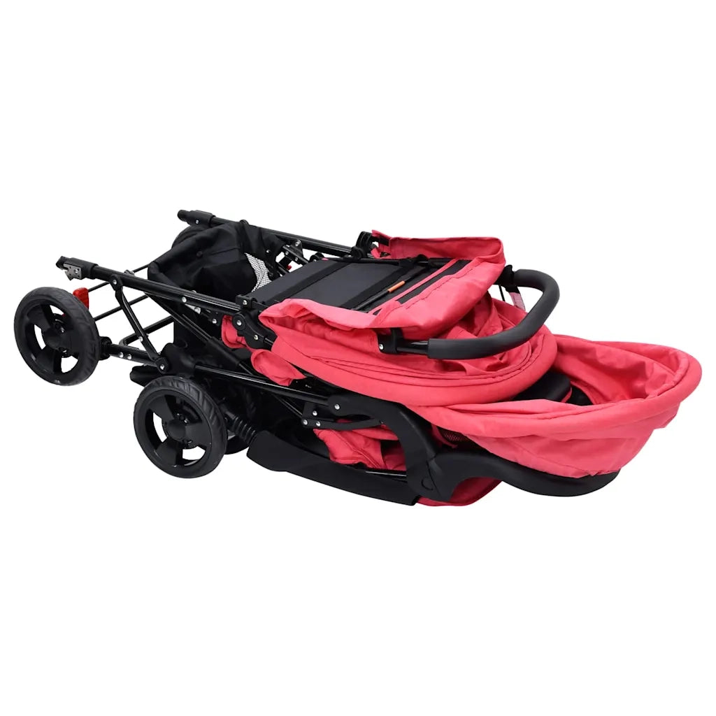Passeggino Gemellare a Tandem Rosso in Acciaio CFW1478682