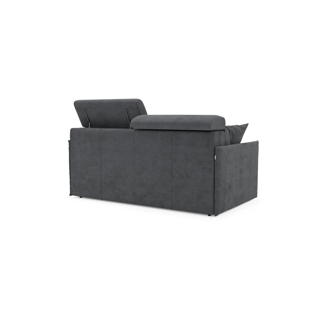 Miryam Divano letto con poggiatesta reclinabili e comfort maxi - design compatto in morbido tessuto smacchiabile T31 189 cm antracite