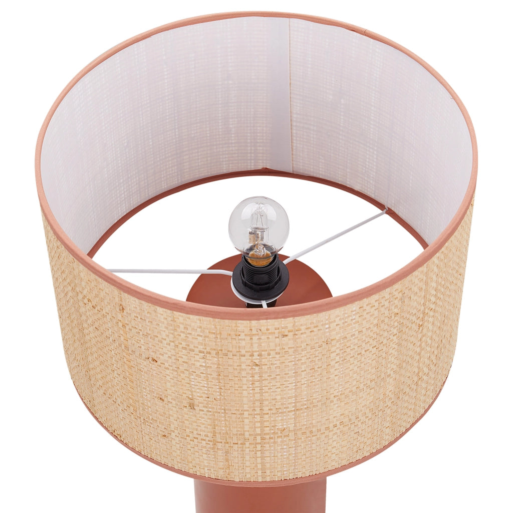 Lampada da comodino con paralume in rafia nera e base in ceramica Stile moderno Soggiorno Camera da letto