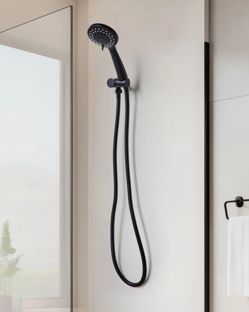 Set doccia con tubo flessibile 3 modalità di spruzzo Metallo nero stile moderno