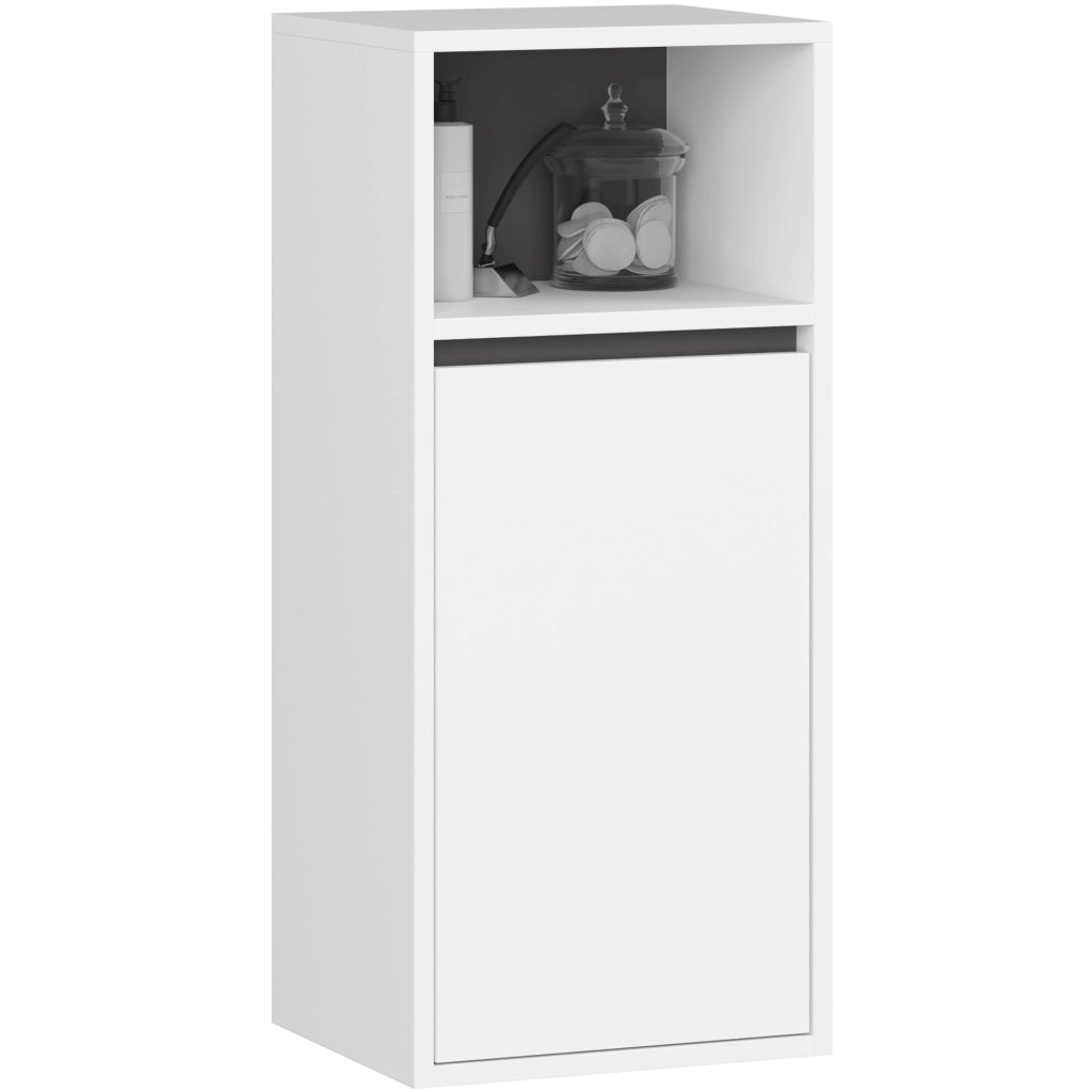 Set di mobili da bagno sospesi VAMI in Bianco con interno Grigio Grafite con fori per lavabo da appoggio