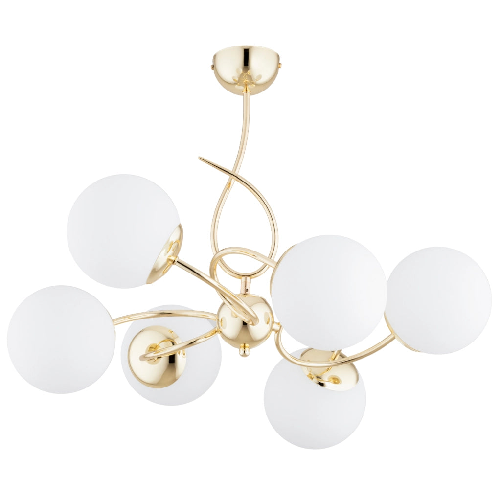 Plafoniera decorativa Tornado oro/bianco 6 sfere 6xE14 10W Alfa