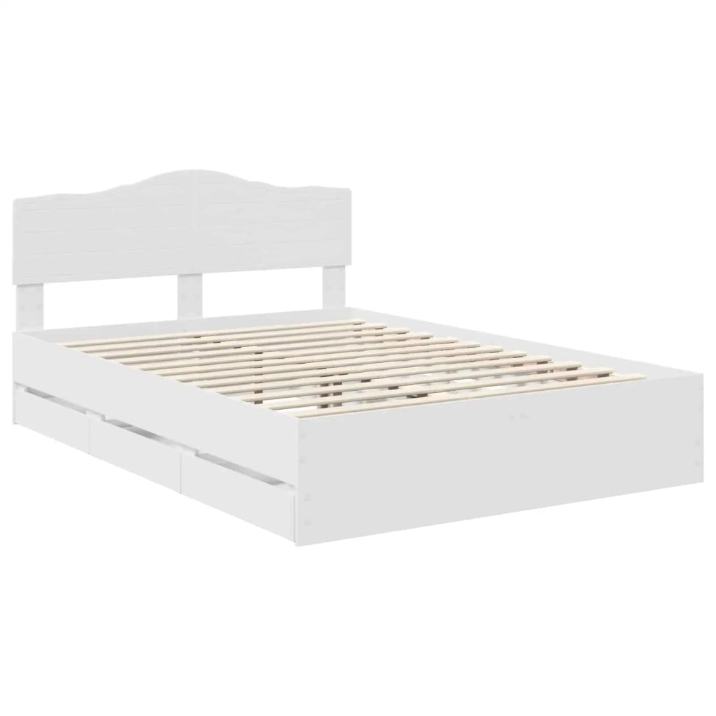 Struttura del letto Bianco 140 x 190 cm Legno Ingegnerizzato