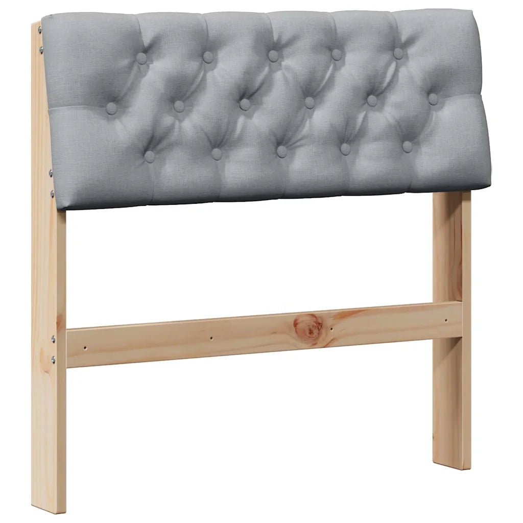 Testiera | Testata imbottita Grigio chiaro 75 cm Pino massello