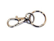 50pz moschettoni piccoli a scatto con anello girevole in acciaio nichelato - mm. cod:ferx.fer218665