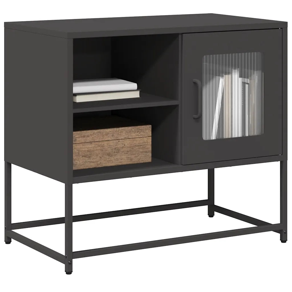 Mobile TV Nero 68x39x60,5 cm in Acciaio 853386