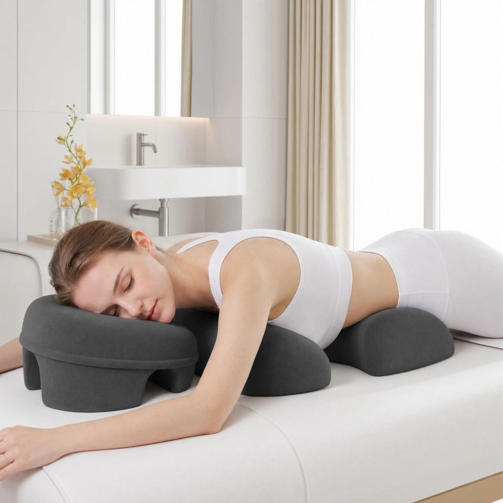 Cuscino da massaggio 30x16x16 cm in memory foam grigio scuro per dormire
