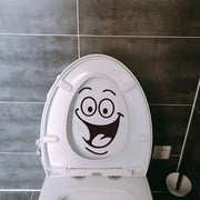 Decorazione per bagno - Sticker decorativo - Smiley - Design - Per uso interno - Nero - Impermeabile e rimovibile
